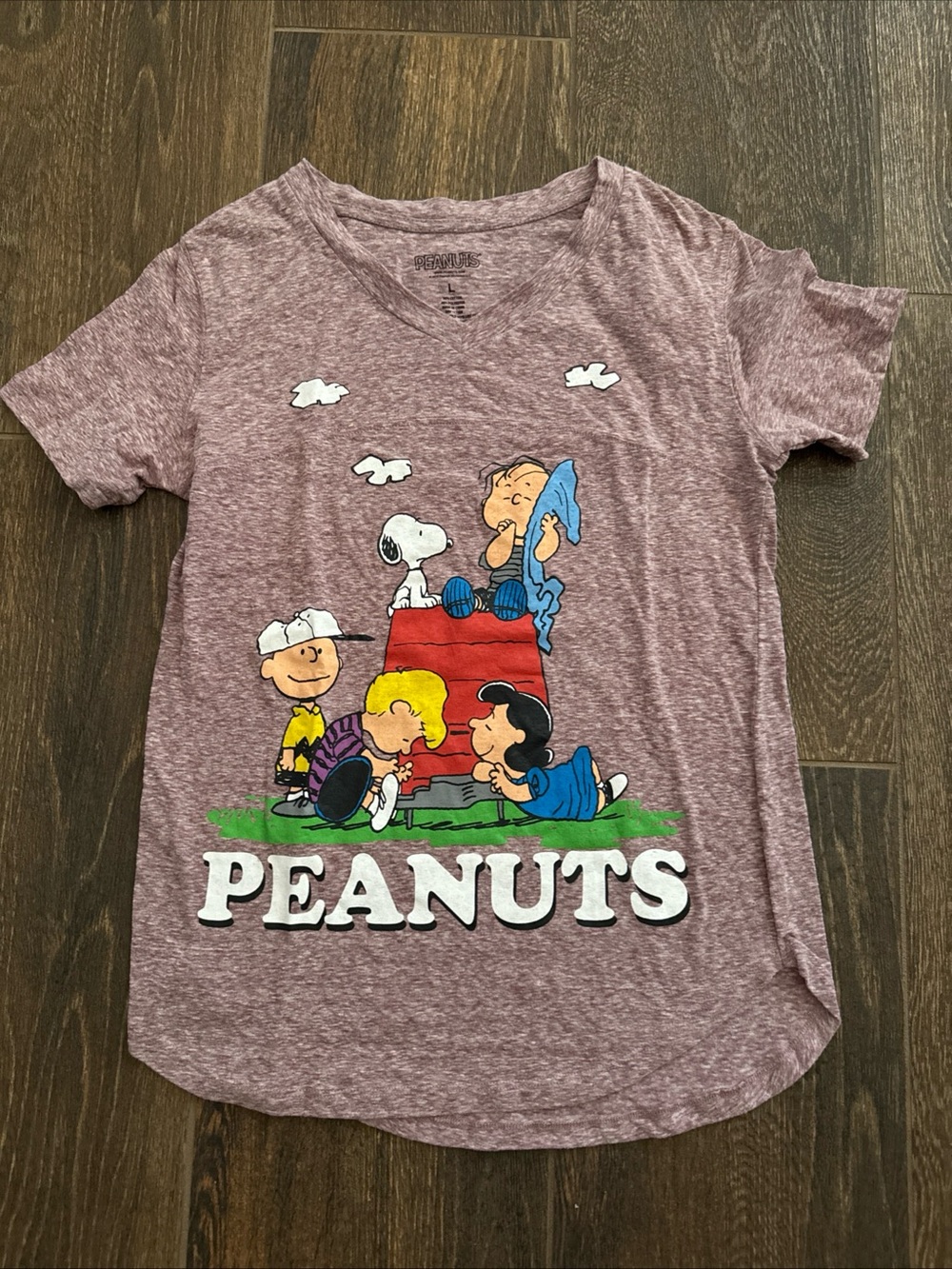 Peanuts Kids Tee - Mauve Heather with Multicolor Graphic